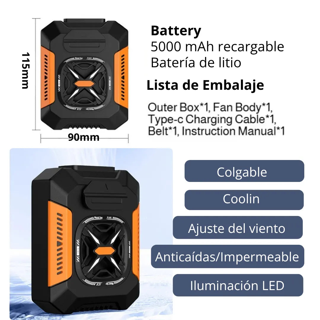 HeatShield Ultra® Waist Fan 20.000 mAh [Máxima Refrigeración para Trabajo Pesado]