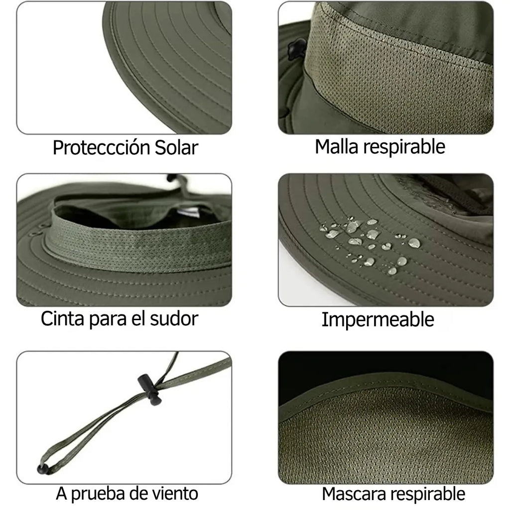 WORK UP® SolarShield Max™| Sombrero Profesional de Cobertura Extendida UPF50+