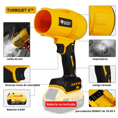 TurboJet X™ - Soplador Inalámbrico Profesional (Compatible con DeWalt 20V)