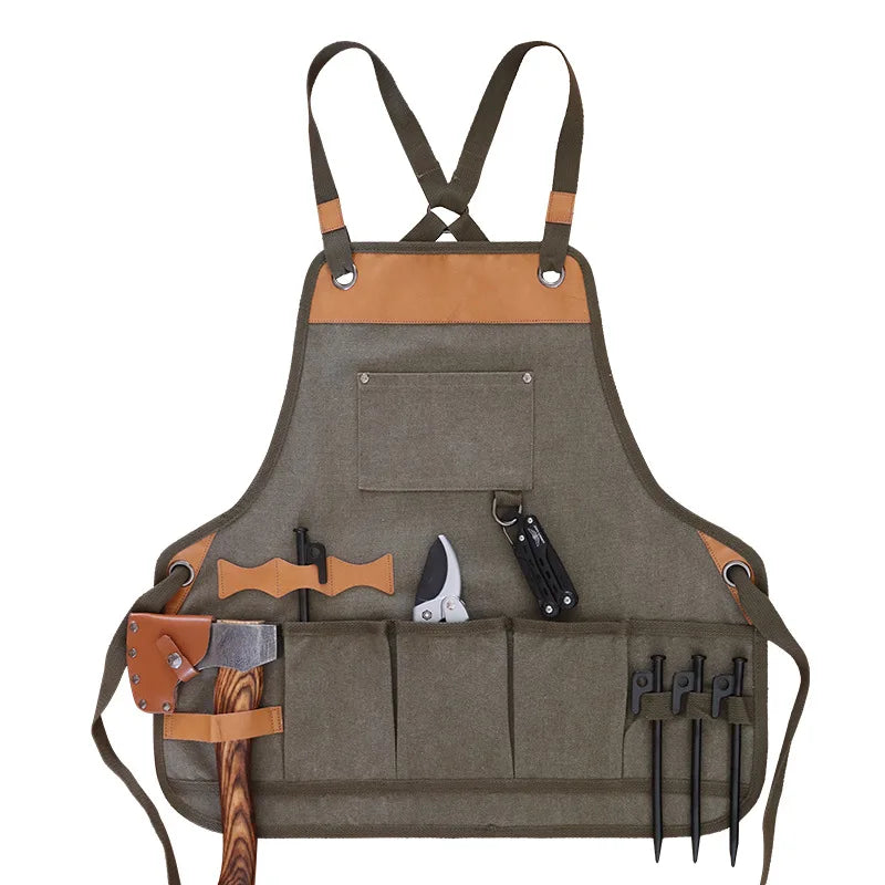 Delantal Profesional de Lona Gruesa Multi-bolsillos