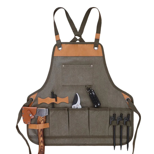 Delantal Profesional de Lona Gruesa Multi-bolsillos