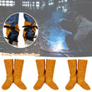 Thermal Insulation Cow Leather Welding Boot Safety Flame Resistant Welding Protective Feet Sleeve
