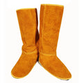 Thermal Insulation Cow Leather Welding Boot Safety Flame Resistant Welding Protective Feet Sleeve
