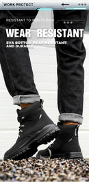 Waterproof Safety Boots Men Indestructible Steel Toe Work Boots Anti-smash Stab-resistant Safety Shoes Biker Botas Para Hombre