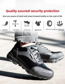 Men's Steel Toe Lightweight Work Shoes Microfiber Leather All Season Anti Smashing AntiStab Low Top Labor Protection Footwear