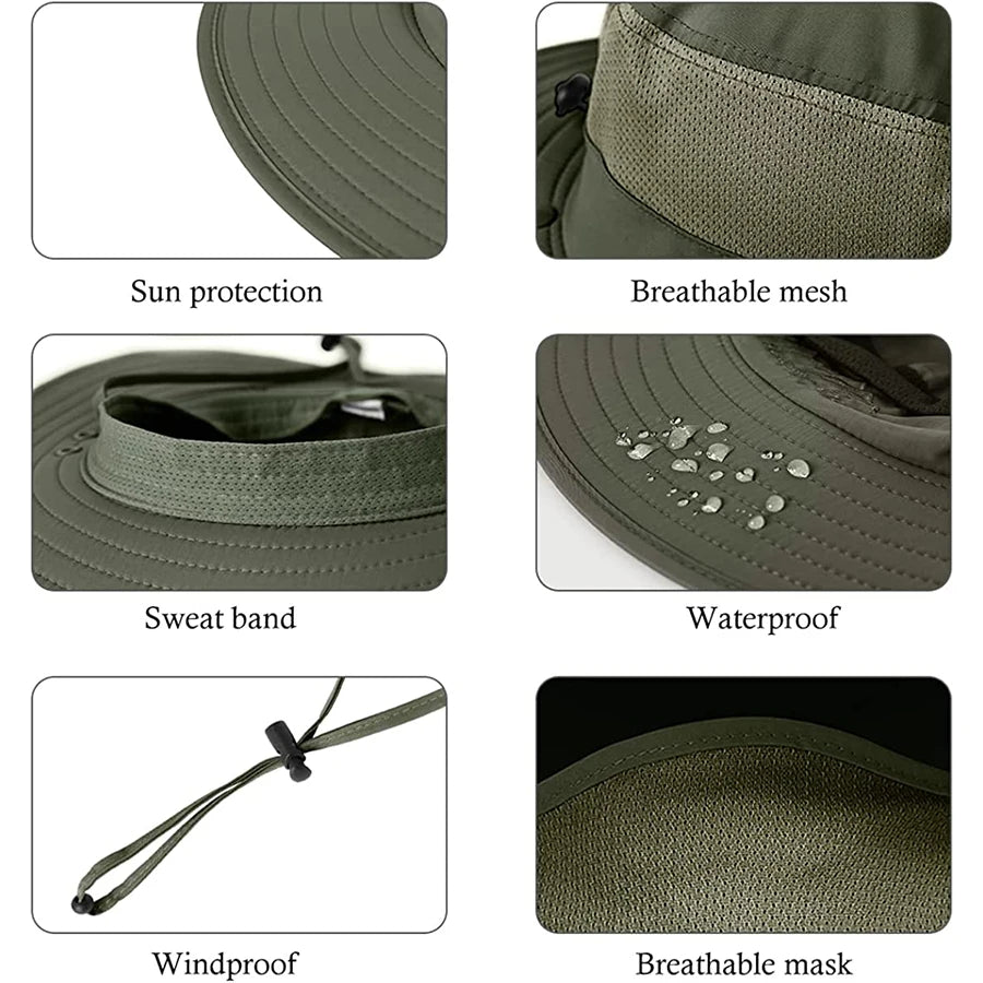 WORK UP® SolarShield Max™| Sombrero Profesional de Cobertura Extendida UPF50+