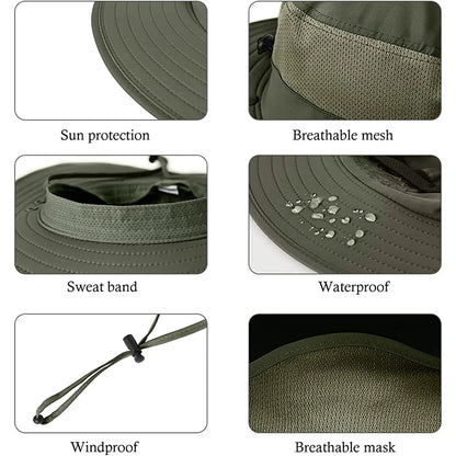WORK UP® SolarShield Max™| Sombrero Profesional de Cobertura Extendida UPF50+