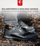 Men's Steel Toe Lightweight Work Shoes Microfiber Leather All Season Anti Smashing AntiStab Low Top Labor Protection Footwear
