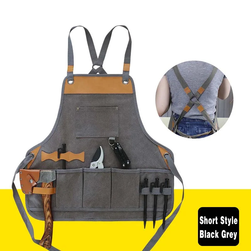 Delantal Profesional de Lona Gruesa Multi-bolsillos