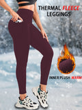 Womens Thermal Fleece Lined High Waisted with Pockets Leggings, Workout Winter Warm Tights Soft Yoga Running Pants