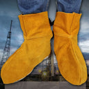 Thermal Insulation Cow Leather Welding Boot Safety Flame Resistant Welding Protective Feet Sleeve