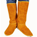 Thermal Insulation Cow Leather Welding Boot Safety Flame Resistant Welding Protective Feet Sleeve