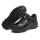 Men's Steel Toe Lightweight Work Shoes Microfiber Leather All Season Anti Smashing AntiStab Low Top Labor Protection Footwear