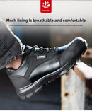 Men's Steel Toe Lightweight Work Shoes Microfiber Leather All Season Anti Smashing AntiStab Low Top Labor Protection Footwear
