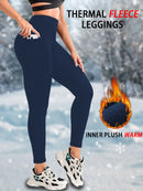 Womens Thermal Fleece Lined High Waisted with Pockets Leggings, Workout Winter Warm Tights Soft Yoga Running Pants
