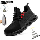 48 Size Unisex Work Safety Shoes Steel Toe Cap Light Breathable Sneaker For Men Anti-smash And Anti-puncture Safety Sneakers